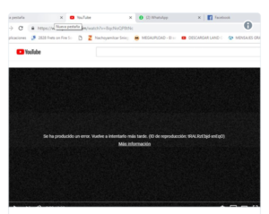 error de youtube 2020