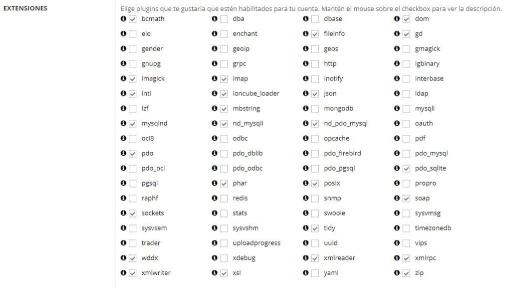 cropped habilitar extensiones PHP en cPanel agragar 1