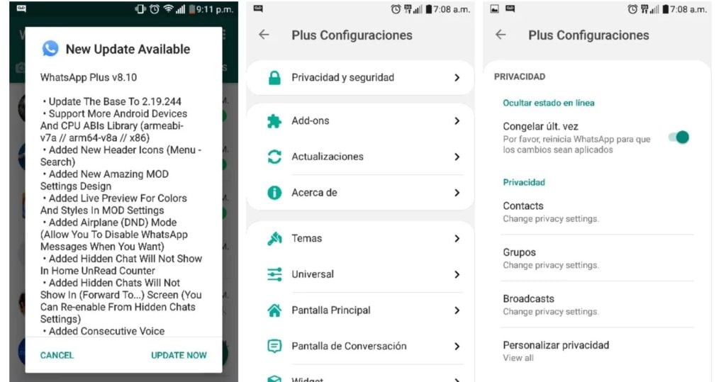 ultima version de whatsapp plus noviembre 2019 v8.10