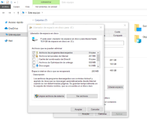 liberar espacio en disco sin programas eliminar archivos del sistema innecesarios