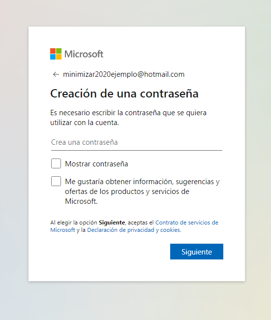 crear correo hotmail extencion hotmail u outlook agregando contraseña nueva