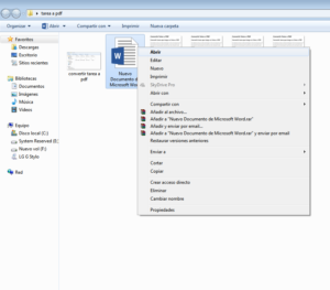 tarea convertir apdf desde word