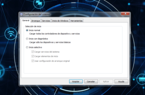 configuración del sistema en windows 10