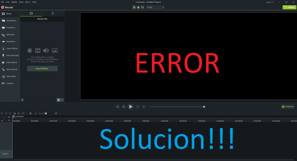 solución a error en camtasia studio 9 2020