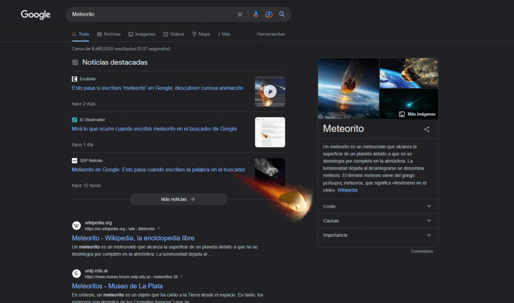 Meteorito de google