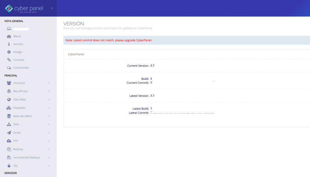 como actualizar cyberpanel a la ultima version desde terminal